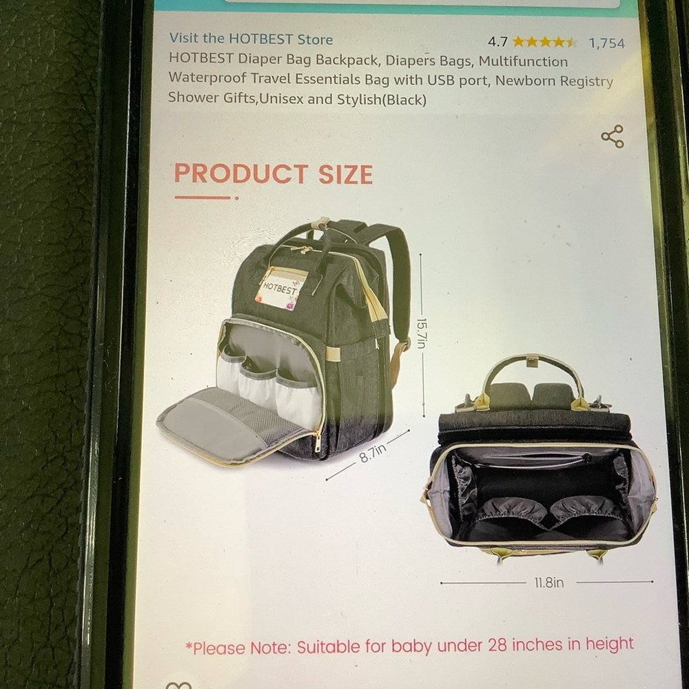 HOTBEST Diaper Bag Backpack, waterproof Large Baby Bag, Nappy Changing Bags - Picture 6 of 7